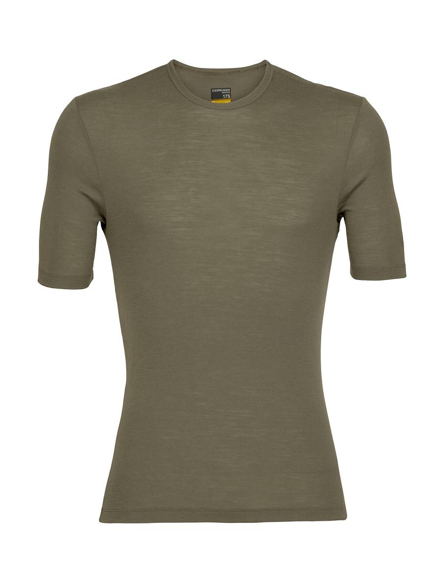 Men's Icebreaker Merino 175 Everyday Short Sleeve Crewe Thermal Top Base Layers Loden | CA 1570YXFU